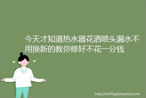 今天才知道热水器花洒喷头漏水不用换新的教你修好不花一分钱